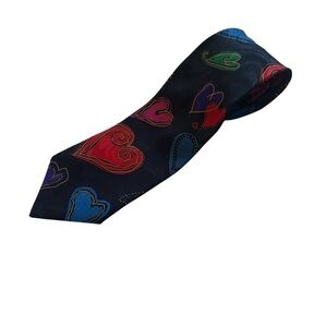 Hallmark SpecialTies | Dark Blue Heart Adorned Necktie | Valentines Menswear MMG